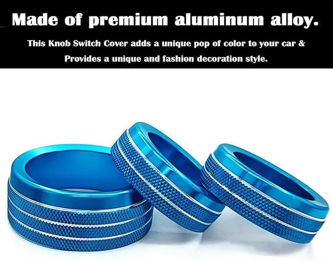 Auprite Climate Control Knob Covers for Challenger Accessories 2015-2023 2024, for Dodge Charger 2015-2023 2024, for Dodge Chrysler 300/300s 2015-2024,3Pcs Kit (Light Blue) - Image 5