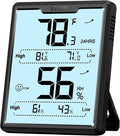 DOQAUS Digital Hygrometer Room Thermometer Indoor, Humidity Meter with Large LCD Display, Backlight Temperature Humidity Monitor with Max Min Records, Black by DOQAUS
