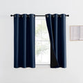 NICETOWN 100% Blackout Curtain with Black Liner, Thermal Insulated 2-Layer Lined Drape, Energy Efficiency Small Window Drapery for Dining Room (Navy, 1 Panel, 42 inches W by 45 inches L) by NICETOWN