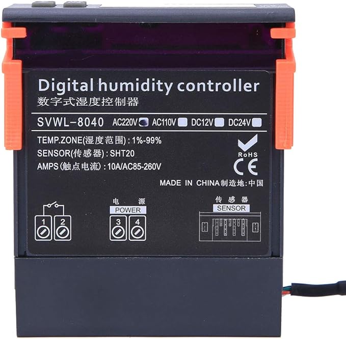 Oumefar AC 220V Digital Air Humidity Controller Range 1%-99% RH High Precision HM-40 Type Sensor Humidity Regulator for Measuring Air Humidity - Image 2