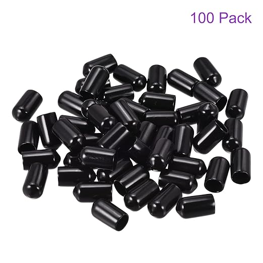DMiotech 100 Pack 8.5mm ID Black Screw Thread Protectors Rubber End Caps Bolt Covers for Screw Bolt Furniture Pipe - Image 6