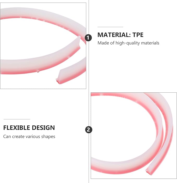Cabilock 1pc Flexible Water Retaining Strip for Bathroom Dry Wet Separation Baffle Self-Adhesive Barrier for Shower Sink and Toilet Curved Control - Image 4