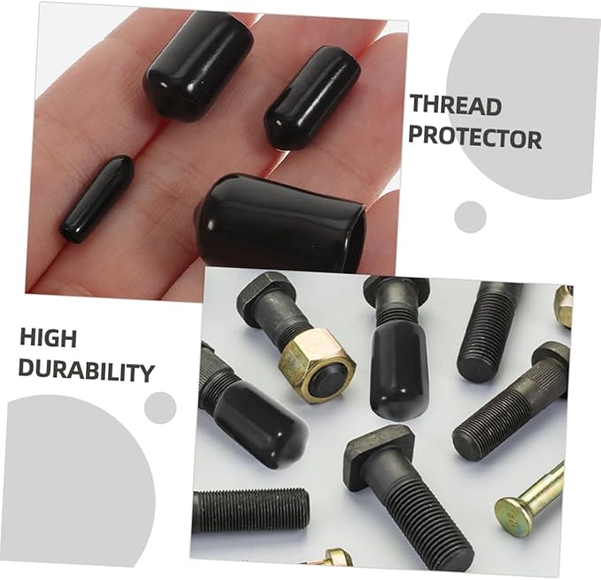 Healifty 80pcs Rubber End Cap Flexible Thread Protectors for Screw and Tube for Furniture Moisture and Contaminant Resistant Compact Design for Easy Use - Image 8