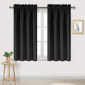 DWCN Black Blackout Curtains for Bedroom –Rod Pocket Thermal Insulated Room Darkening Drapes for Living Room, W 42 x L 54 Inch, 2 Panels by DWCN