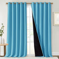 NICETOWN Insulated 100% Blackout Curtains, Noise Reducing Performance Drapes with Black Lining, Full Light Blocking Draperies for Overnight Shift Worker (Teal Blue, 1 Pair, 70 inches x 108 inches) by NICETOWN