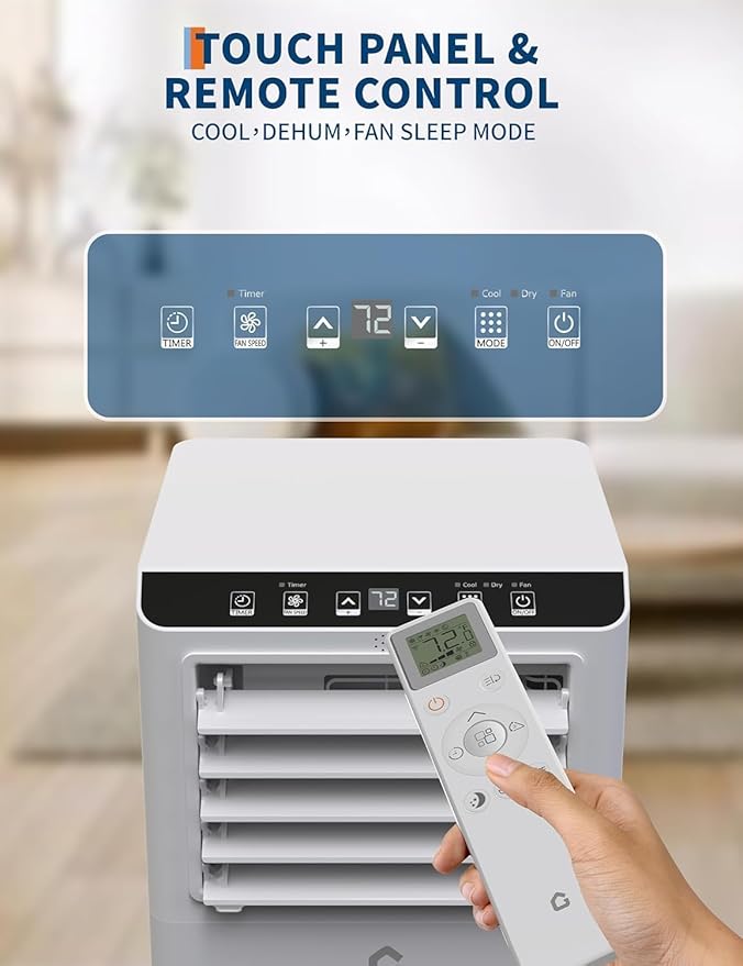 GarveeLife 8000 BTU Portable Air Conditioner - 3-in-1 Cooling, Dehumidifier & Fan - Cools up to 350 Sq.Ft - Low Noise, 24H Timer, Remote Control, Window Kit - Ideal for Bedroom, Living Room, Office - - Image 7