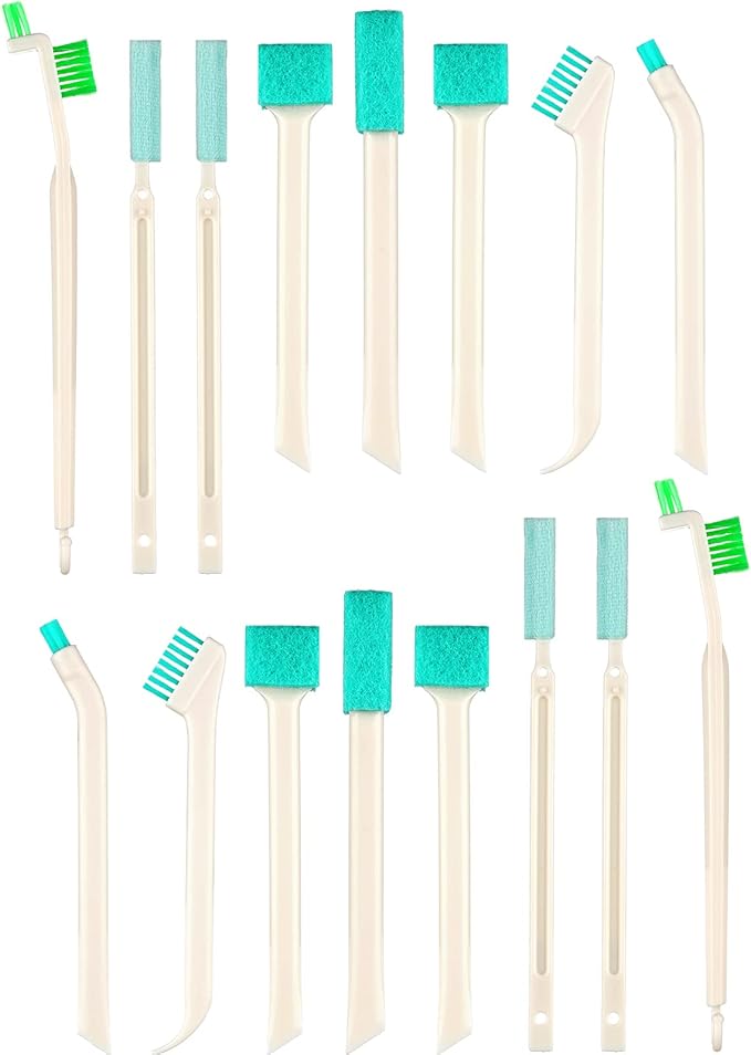 Nuenen 16 Pcs Small Household Cleaning Brushes - Deep Detail Crevice Cleaner Brush Set, Corner Space Keyboard Bottle Tile by Nuenen