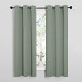 NICETOWN Bedroom Curtain Panels Blackout Draperies, Thermal Insulated Solid Grommet Blackout Curtains/Drapes (1 Pair, 34 by 63 inches, Greyish Green) by NICETOWN
