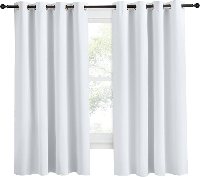NICETOWN Room Darkening Window Curtain Panel, 55x68 inches, 1 Pack, Cloud Grey Color, Solid Thermal Insulated Blind Privacy Drape for Bedroom - Image 2