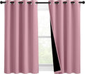 NICETOWN 100% Blackout Blinds, Set of 2, 46 inches x 45 inches, Laundry Room Decor Window Treatment Curtains for Large Patio Sliding Door, Thermal Insulated Crystal Pink Curtains for Bedroom by NICETOWN