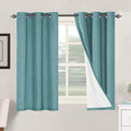 H.VERSAILTEX Primitive Linen Curtains 100% Blackout Curtain Drapes Burlap Fabric Curtains with White Thermal Insulated Liner, Grommet Top Curtain Living Room/Bedroom (2 Panels, 42 x 54 Inch, Teal) by HVERSAILTEX