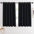 NICETOWN Bedroom Black Out Curtain 54 inches Long - Solid Thermal Insulated Grommet Blackout Window Treatment Sound/Light Blocking for Basement (1 Panel, W66 x L54, Black) by NICETOWN