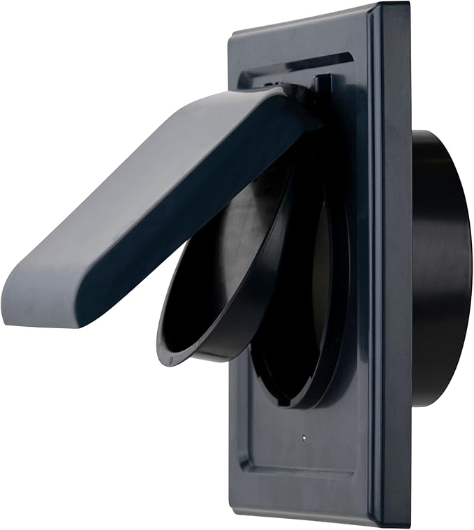 NO-PEST VENT, Exclusive Dual Door Dryer Vent Cover Outdoor 4 inch with Collar, Made in USA w Highest UV Resistant Plastic in any Outdoor Vent Cover (Deep Ocean Blue, 4" Plastic WIth Collar) by No-PestVent