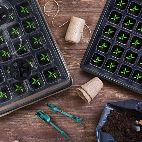 2 Sets Seed Starter Tray with Grow Light & Heat Mat, 40-Cell Seed Starter Kit with Humidity Dome & Adjustable Vents, Indoor Plant Germination Trays, Seedling Startering Trays for Faster Germination - Image 6