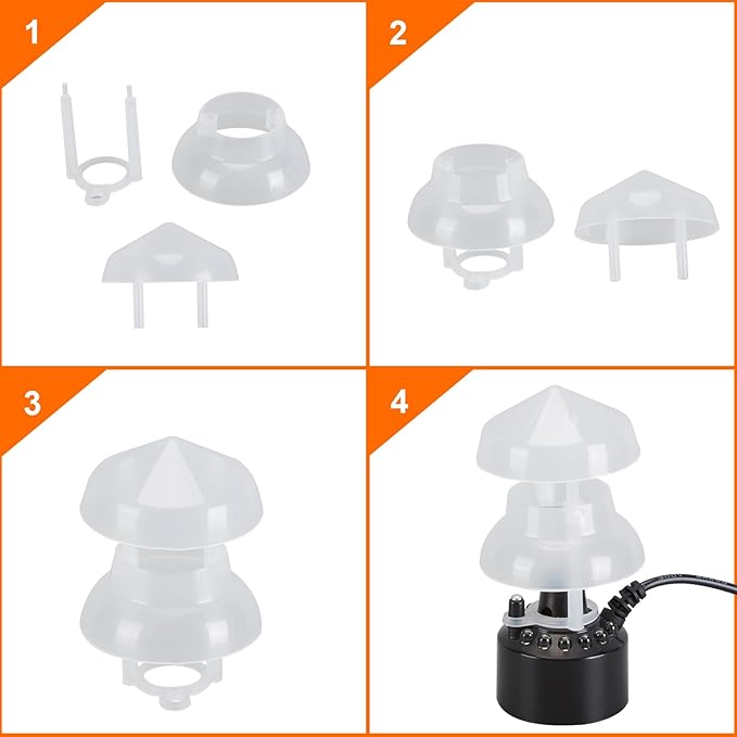 FITNATE Mist Maker, 12 LED Mister Fogger Water Fountain Pond Fog Machine Atomizer Air Humidifier, ultrasonic Mist fogger with Splash Guard, Perfect for Halloween and Other Holidays - Image 7