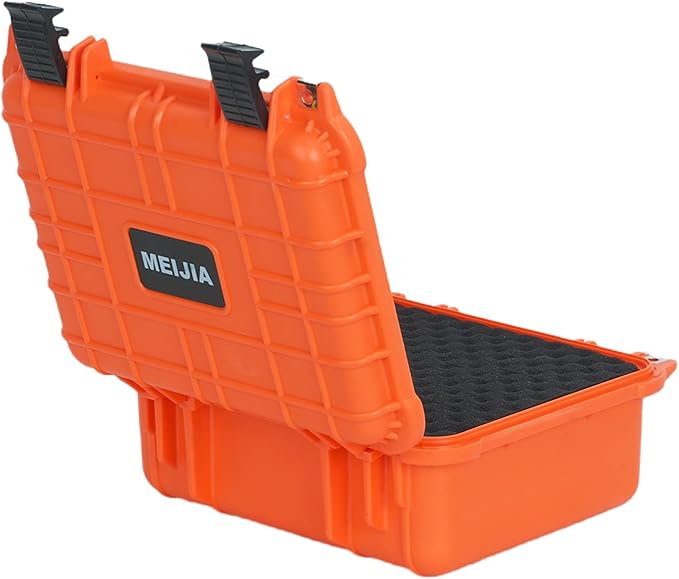 MEIJIA Portable All Weather Waterproof Protective Case,Hard Case,Camera Case With Customized Fit Foam,Fit Use of Drones,Camera,Equipments,Pistols,13.35 x11.63x5.98inches (Orange) - Image 8