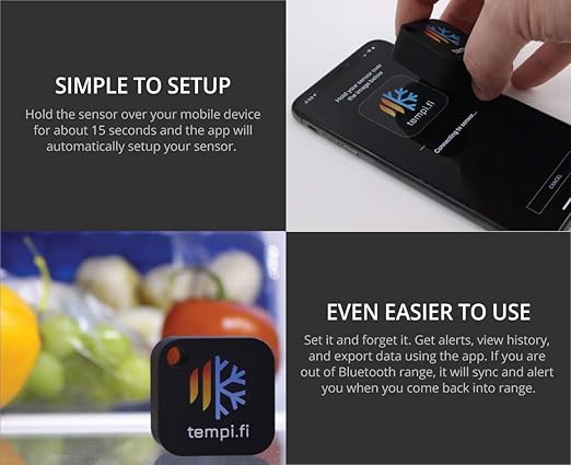 Wireless Temperature and Humidity Sensor - Developed in The USA - 24/7 Data Logger with Alarm – Bluetooth Smart Thermometer and Hygrometer - Bluetooth Only - Not WiFi - Image 3