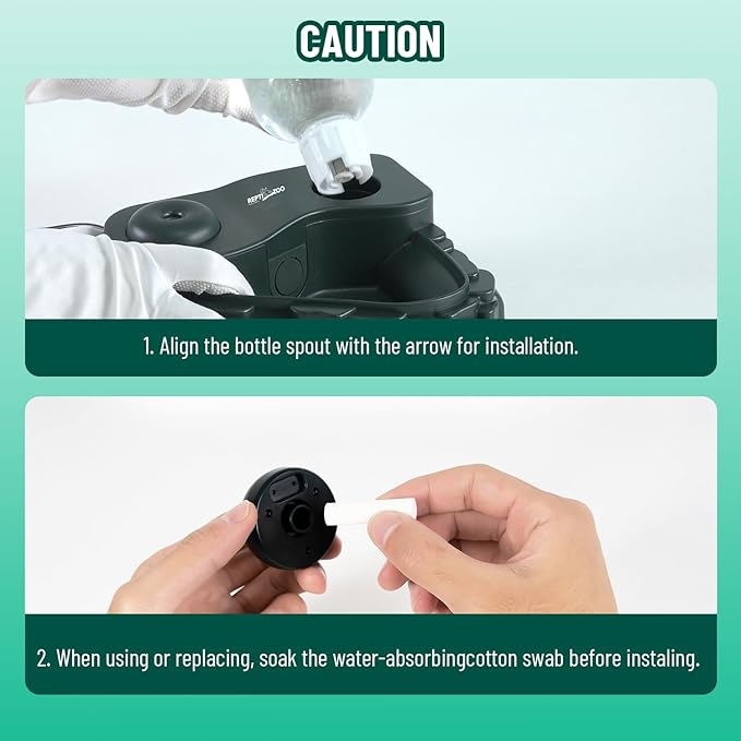 REPTI ZOO Water Feeder and Fogger, 2 in 1 Reptile Humidifier with Water Bowl, Automatic Water Dispenser for Chameleon Frog Lizard Gecko - Image 5