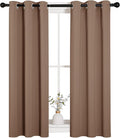 NICETOWN Blackout Window Curtains and Drapes for Kitchen, Window Treatment Thermal Insulated Solid Grommet Blackout Drapery Panels (Set of 2 Panels, 29 by 45 Inch, Cappuccino) by NICETOWN