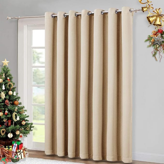 NICETOWN Loft Room Divider Curtain Screen Partition, Lower Noise Basement Hospital Medical Clinic Spa Lab Cubicle Curtain Space Divider Privacy Screen (Biscotti Beige, 1 Panel, 12.5ft Wide x 9ft Long) - Image 5