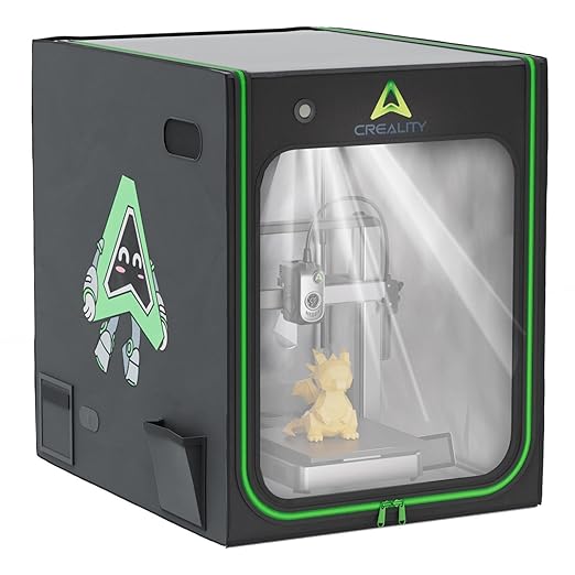 Creality 3D Printer Enclosure with LED Lighting, Constant Temperature Fireproof Dustproof Protective Cover, 700*750*900mm 3D Printer Cover for CR-10 Smart Pro/CR-10 Pro/Ender 3 S1 Plus/Ender 5 Plus by Creality