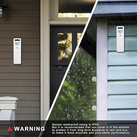 Wireless Weather Stations, with 330ft Range Sensor and Adjustable Backlight Inside Outside Monitor (White) - Image 7
