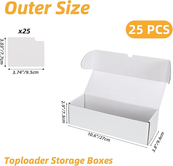 Bulk 900 Capacity Trading Cards Storage Box, in Total 25 Pack All White Cardboard Shipping Boxes for 22500 Count 12pt 2.5x3.5 inch Cards or Sleeved Cards - Image 2