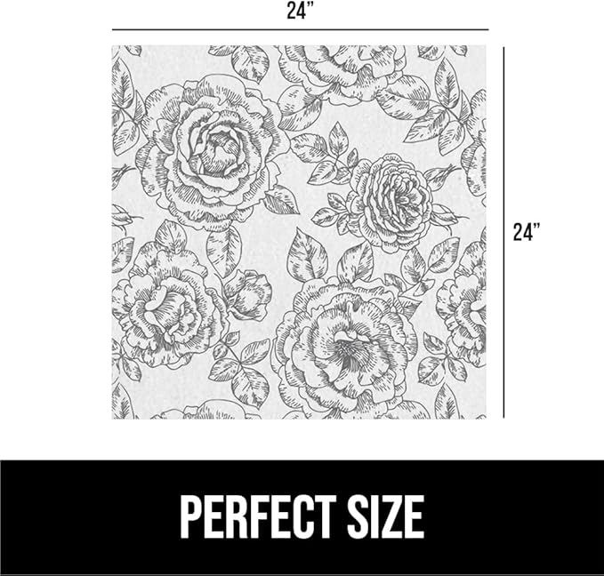GORILLA GRIP LeakGuard Non-Adhesive Under Sink Mat for Kitchen Cabinet, Waterproof Quick Dry Shelf Liner, Durable Absorbent Felt Mats for Bathroom Sinks, Cabinets, Dresser, Easy Trim 24x24 Floral Gray - Image 7