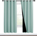 NICETOWN 100% Blackout Window Curtain Panels, Full Light Blocking Drapes with Black Liner for Nursery, 72-inch Drop Thermal Insulated Draperies (Aqua Blue, 2 Pieces, 46-inch Wide Per Panel) by NICETOWN