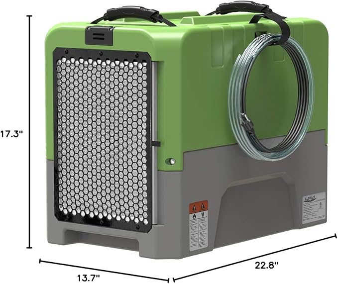 ALORAIR 180PPD LGR Commercial Dehumidifier with Pump for Basement Warehouse & Job Sites, Large Space Crawl Space Dehumidifier for Efficient Water Damage Restoration,5 Years Limited Warranty, Green - Image 9