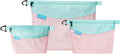 pack all 3 Pcs Water-resistant Material Zipper Pouch Set, Mesh Zipper Bags for Storage, Travel, Office (Pink) by packall