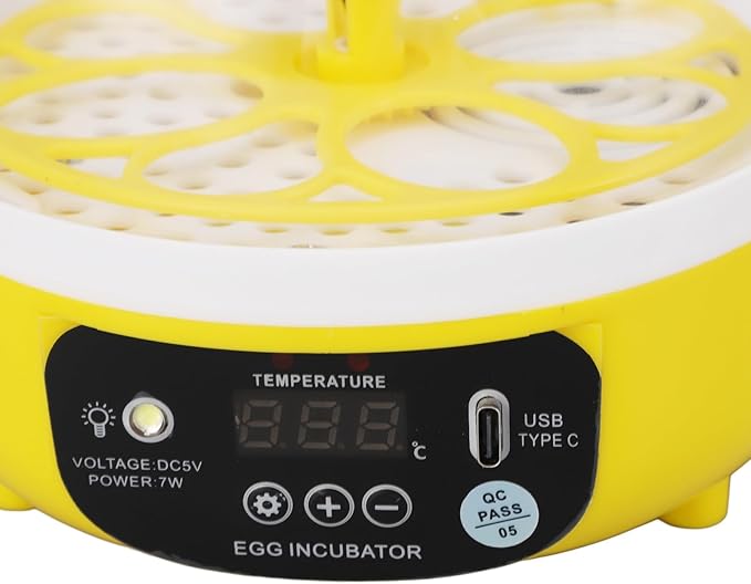 Mini Egg Incubator, 4 Egg Incubator Household Hatching Machine Automatic Temperature Humidity Control for Farm, Classroom, Home Use (Auto Turning) - Image 9