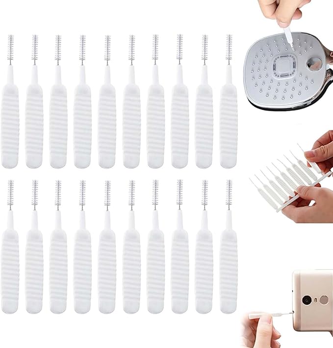 Upgrade Shower Head Cleaning Brush, Gap Hole Anti-Clogging Cleaning Brush, Shower Head Cleaner Picks Brush Tiny Cleaning Brush for Shower Head, Multifunction Shower Head Cleaning Brushes (20PCS) by Viwgnxy