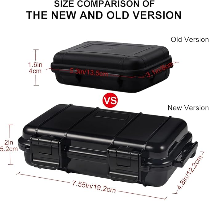 Dry Storage Box, Shockproof Waterproof Box with 2 U‑Shape Buckle, Plastic Storage Container for Cameras, Phones, Camping, Fishing, Hiking(Large-Black) - Image 8