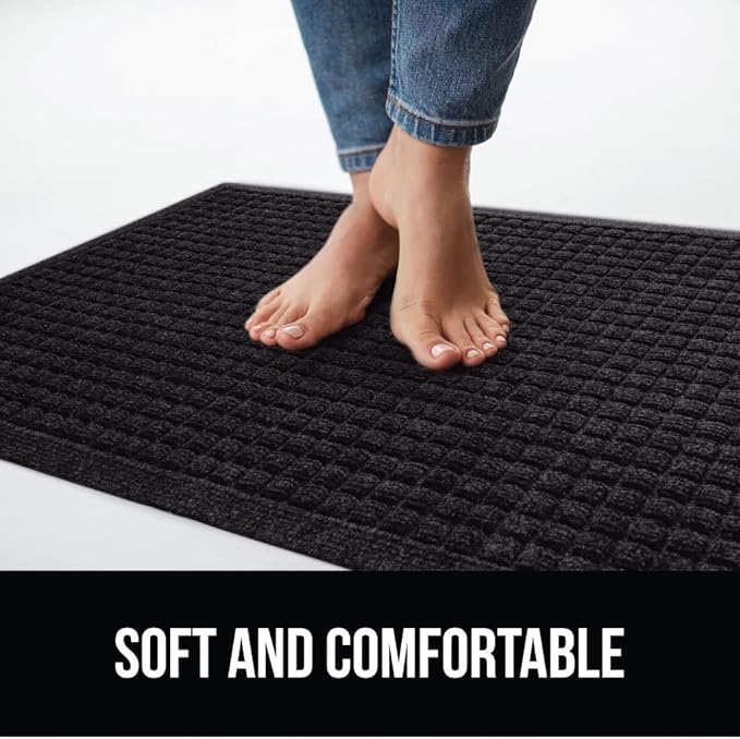 GORILLA GRIP Front Door Mat, Indoor Outdoor Ultra Absorbent HydroAbsorb Doormat, Absorbs Up to 1.7 Cups of Water, Stain and Fade Resistant, Rubber Backing Doormats, Captures Dirt, 2 Pack, 29x17 Black - Image 7