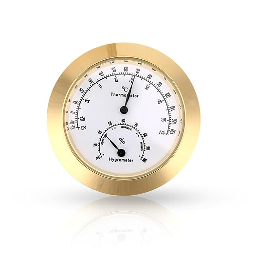 Guitar Violin Thermometer Hygrometer, Alloy Meter Temperature and Humidity Meter Thermometer for Violin Guitar Case Instrument Care (Gold) - Image 4