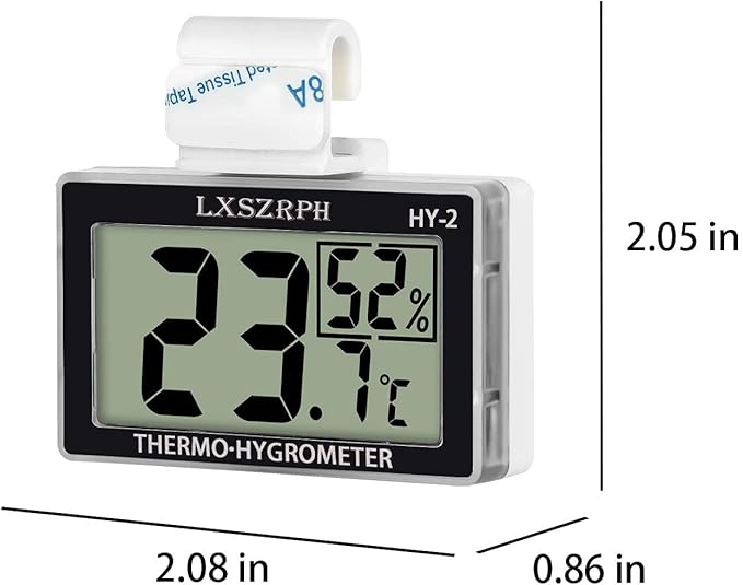 Reptile Thermometer Hygrometer Digital Amphibian Thermometer with Hook Temperature Humidity Meter Gauge for Reptile Tanks, Terrariums, Vivarium HD LCD (2packs) - Image 5