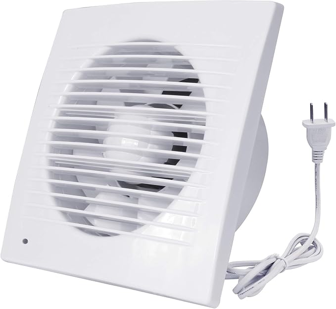 HUGOOME Exhaust Fan, 18W Ventilation Extractor with Anti-backflow Check Valve Ultra Thin, Window and Wall Mount Vent Fans for Kitchen Bathroom Greenhouse Garage (6 inch / 110V) Thin fan by atYourFingertipsHUGOOME
