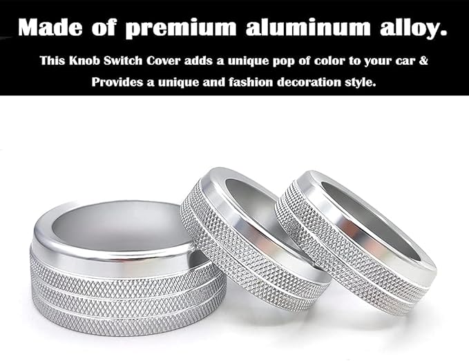 Auprite Climate Control Knob Covers for Challenger Accessories 2015-2023 2024, for Dodge Charger 2015-2023 2024, for Dodge Chrysler 300/300s 2015-2024,3Pcs Kit (Silver) - Image 5