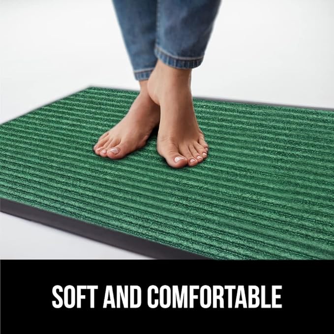 GORILLA GRIP Waterproof Traffic Guard Door Mat, 35x23, Heavy Duty Entryway Mats, Strong Backing Commercial Utility Rugs for Office Hallway, Garage Floor and Home, Low Profile Carpet Runner, Green - Image 8