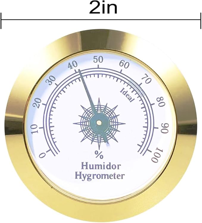 Cigar Hygrometer - High Precision Adjustable 2 Inch Hygrometer Thermometer for Cigar Humidor | Cabinet | Jars | Guitar - Image 2