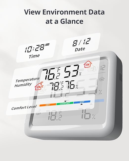SwitchBot Meter Pro, Digital Hygrometer & Thermometer - Wireless Indoor Temperature & Humidity Monitor with Bluetooth App Control, Real-Time Alert - Image 2