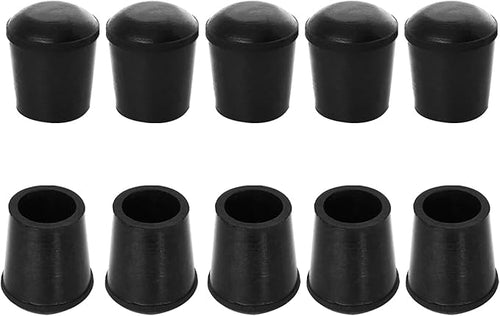 10 PCS Black Round Rubber Chair Leg Caps Tips, Vinyl Rubber End Kits, Soft Touch Table Feet Cover, Anti Slip Floor Protector, 1/2 inch (12mm) by Zinkebol