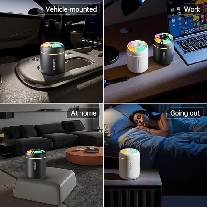 180ml Portable Small Humidifier with Colorful LED Night Light, USB Personal Desktop Humidifier for Car Home Office Travel, Auto Shut-Off, 2 Mist Modes, Super Quiet - Image 9