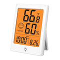 Digital Indoor Thermometer for Room, Smart Temperature Humidity Monitor with Backlight, Comfort Indicator, Max/Min Record, Time, Calendar, Alarm, °c/°f Switch for Bedroom, School by Timloon