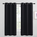 NICETOWN Bathroom Blackout Thermal Curtains and Drapes, Black Solid Thermal Insulated Grommet Blackout Drapery Panels for Window (2 Panels, 42 inches Wide by 68 inches Long, Black) by NICETOWN