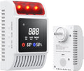 6-in-1 Smoke and Carbon Monoxide Detectors Plug in, Gas Leak Detector with Battery Backup Slot, Adjustable Brightness & Volume Levels, Smoke Alarm with Temp/Humidity for Home, RV, Travel(MR818,1-Pack) by Unknown