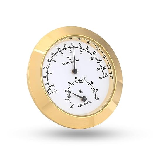 Guitar Violin Thermometer Hygrometer, Alloy Meter Temperature and Humidity Meter Thermometer for Violin Guitar Case Instrument Care (Gold) - Image 9