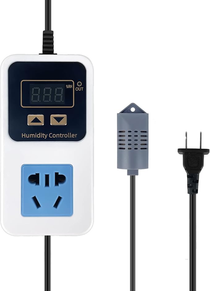 Reptile Humidity Controller, Keeps Reptile Foggers Running Only Within the Preset Humidity Range, Suitable for a Variety of Reptile Humidifiers/Foggers Controlled by the Dial Knob, Easy to Use by AUAAQ