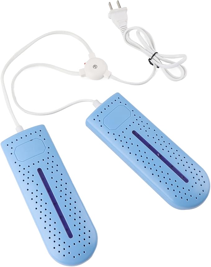 Shoe Dryer, 360° Heating Quick Drying Portable Boot Dryer, No Noise Foot Dryer for Rainy Seasons Winter Travel, Dormitory Eliminate Bad Odor Electric Warmer for Gloves, Socks, Ski Boots(Blue) by Diydeg